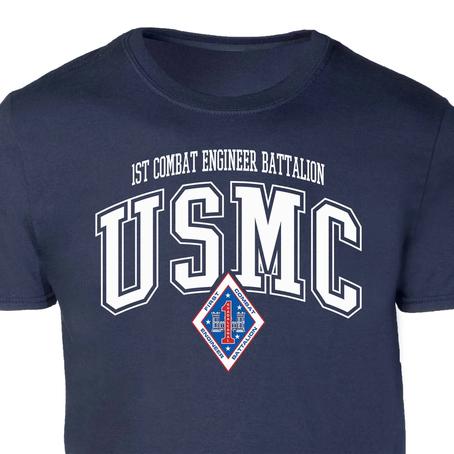 1st Combat Engineer Battalion Arched Patch Graphic T-shirt