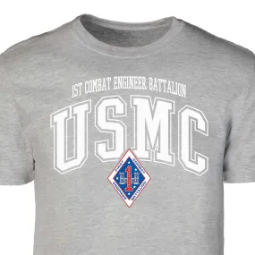 1st Combat Engineer Battalion Arched Patch Graphic T-shirt