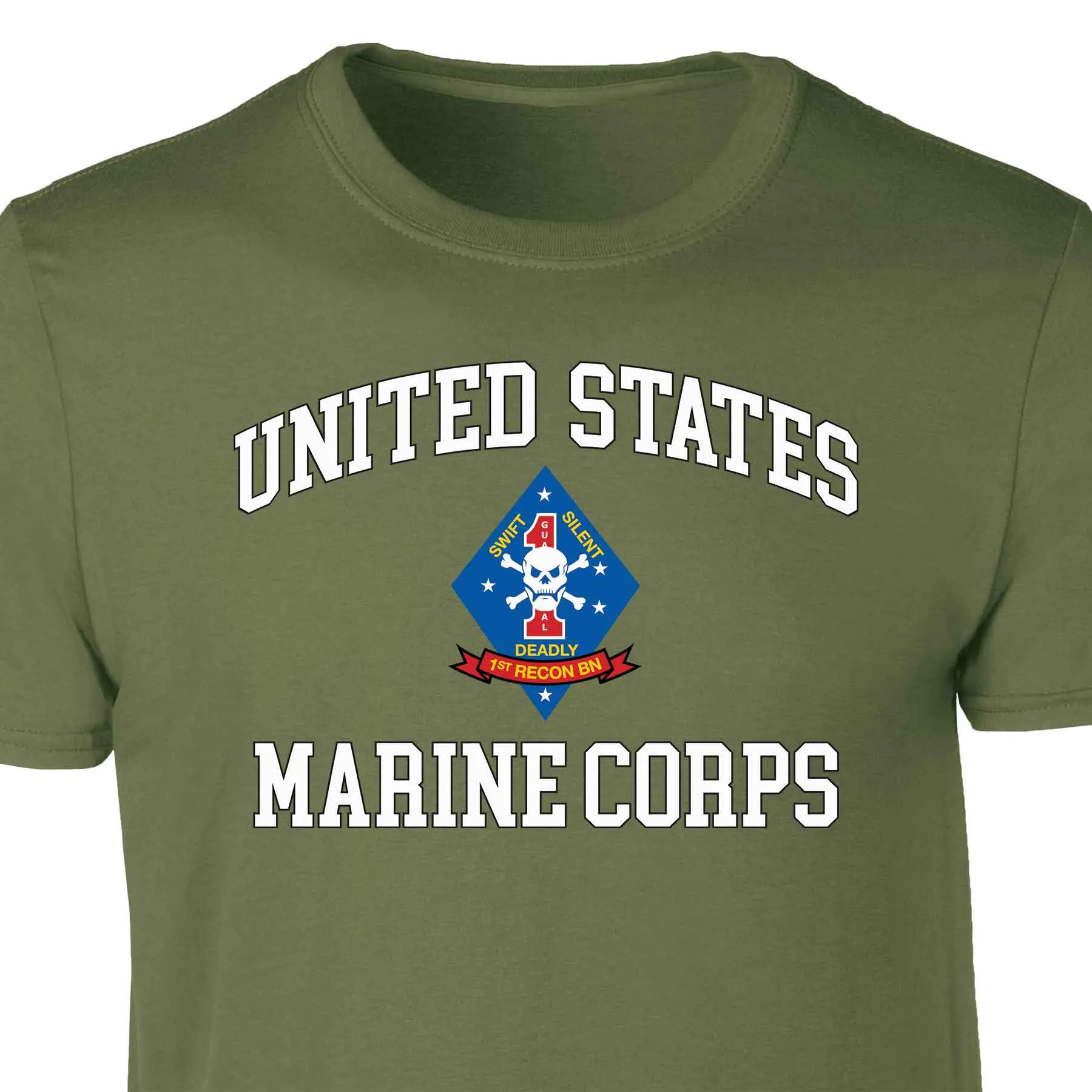 1st Recon Battalion USMC Patch Graphic T-shirt