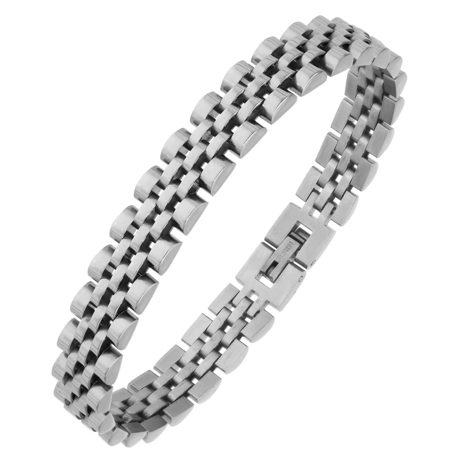 316L Stainless Steel Silver Plated Men Stylish Bracelet