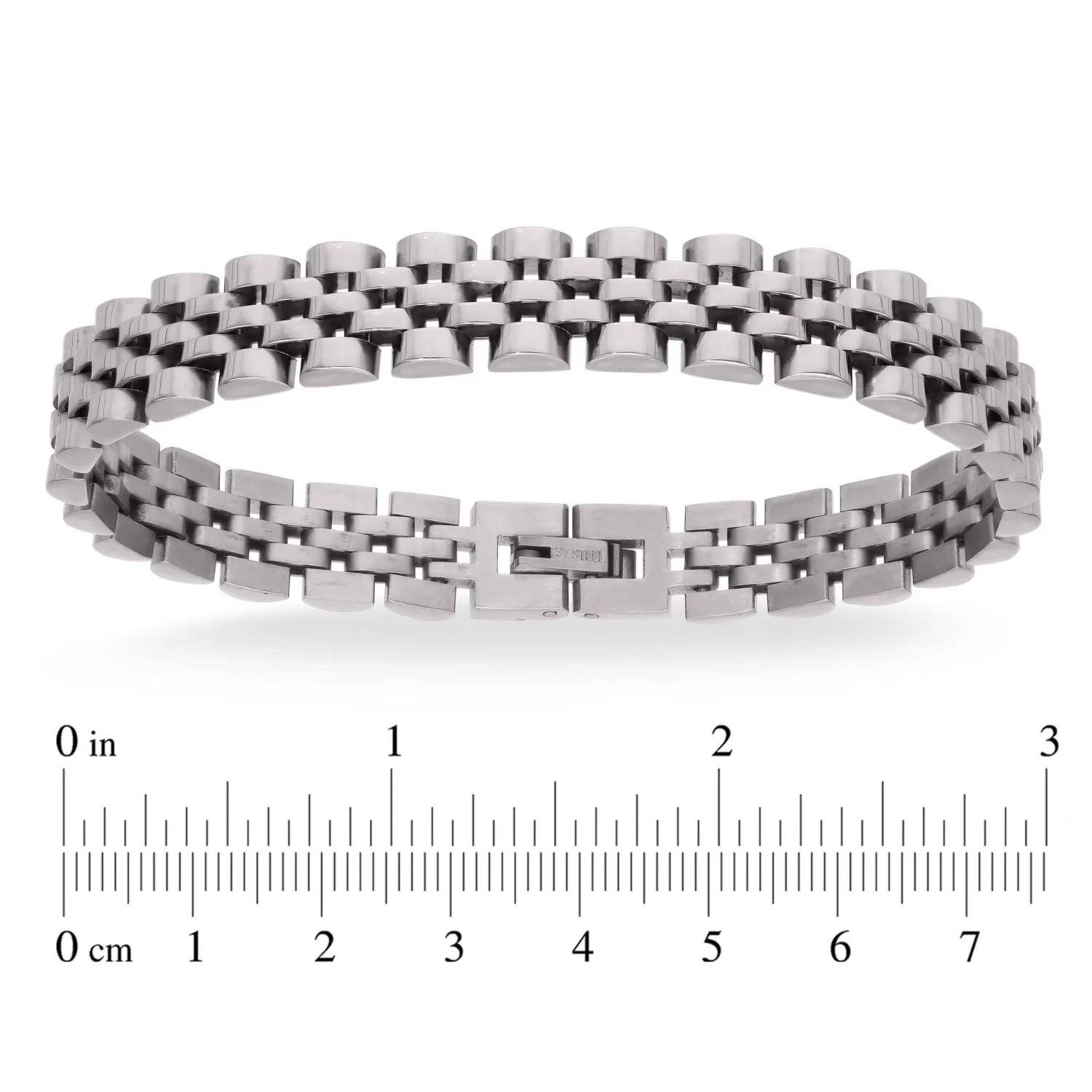 316L Stainless Steel Silver Plated Men Stylish Bracelet