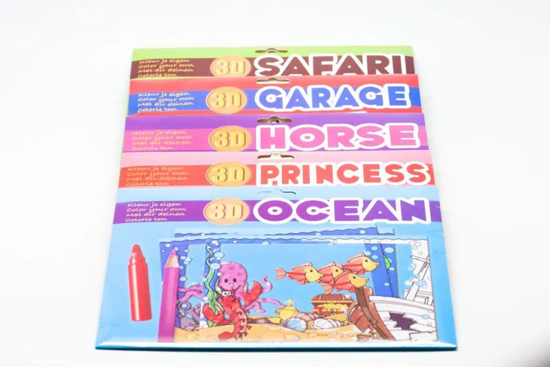 8 Piece 3D Colouring Cards Set