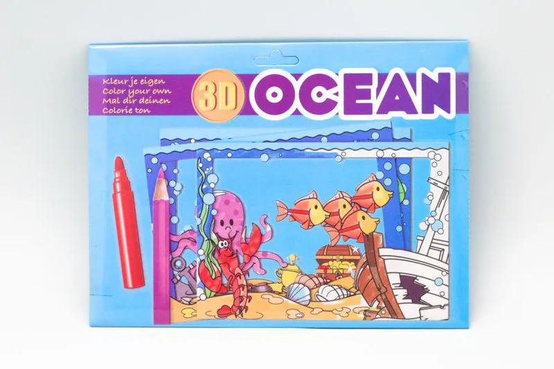 8 Piece 3D Colouring Cards Set