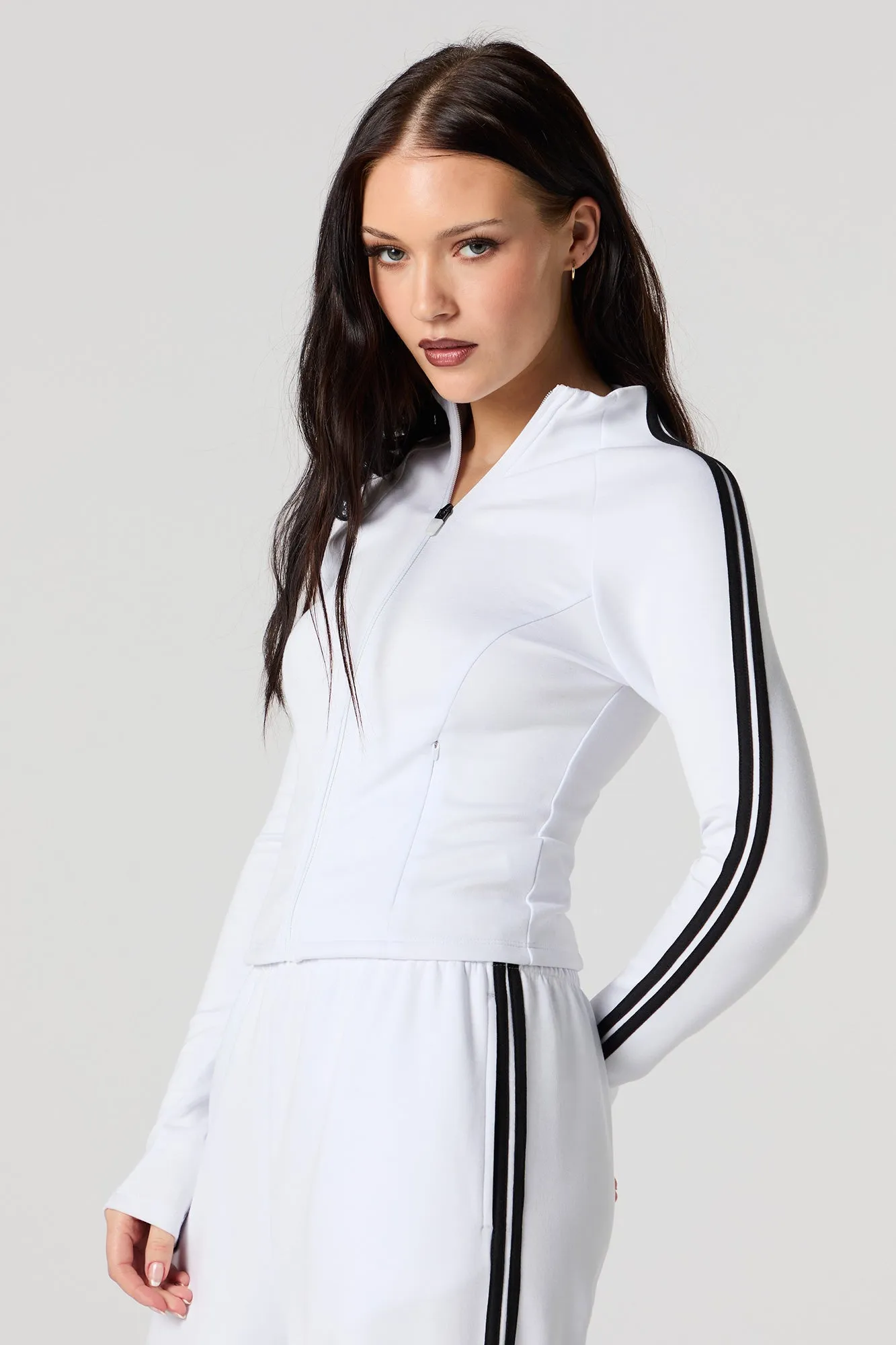 Active Striped Zip-Up Jacket