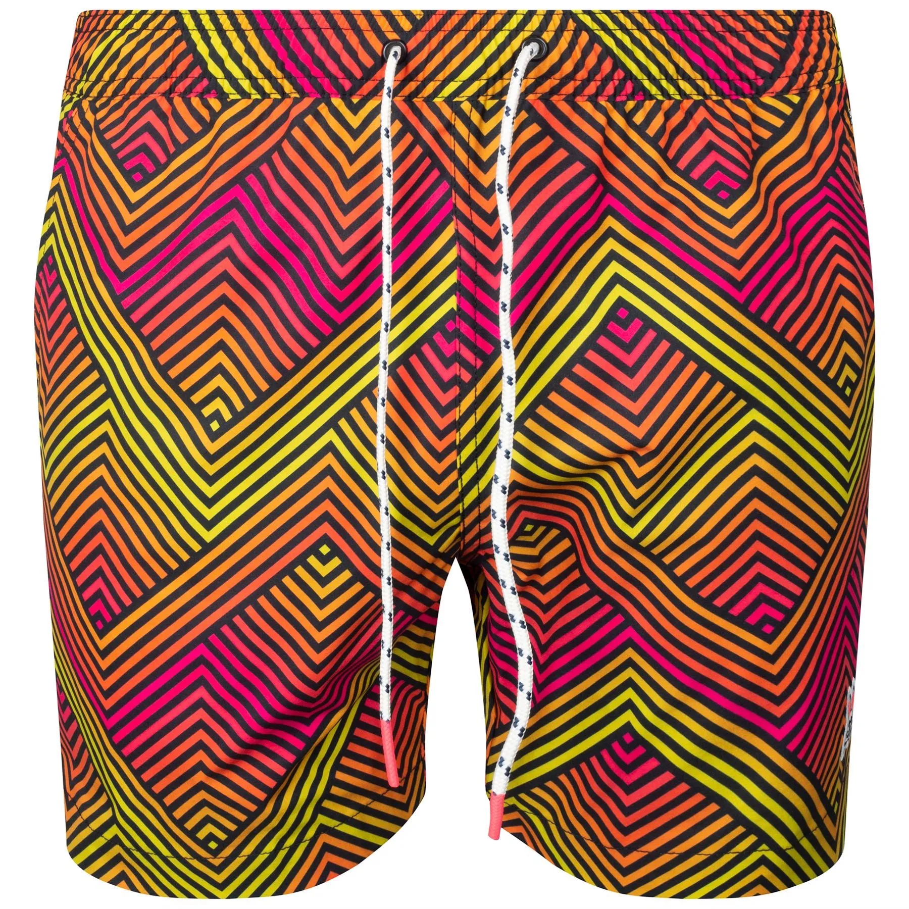 Adrian Chevron Swim Trunks Neon Pink