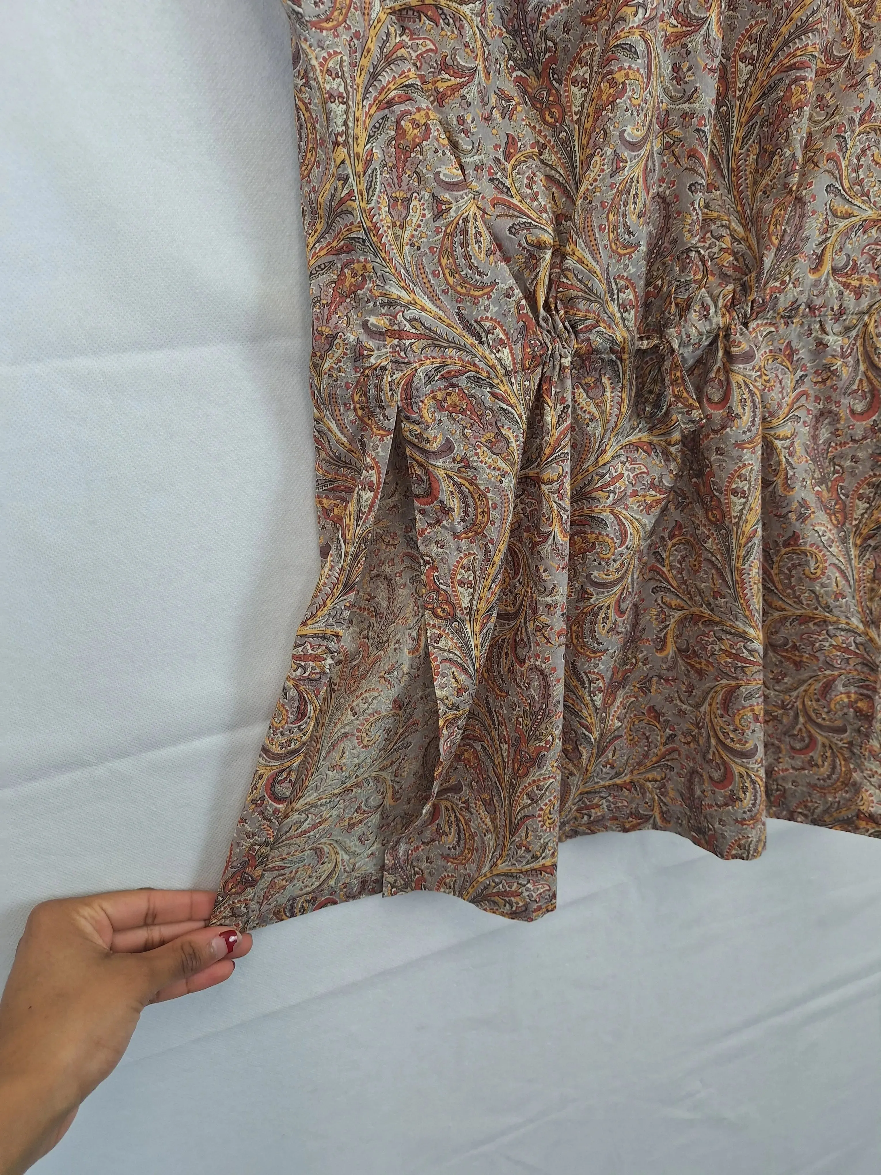 Agnes B Paisley Print Split Sides Blouse Size 6