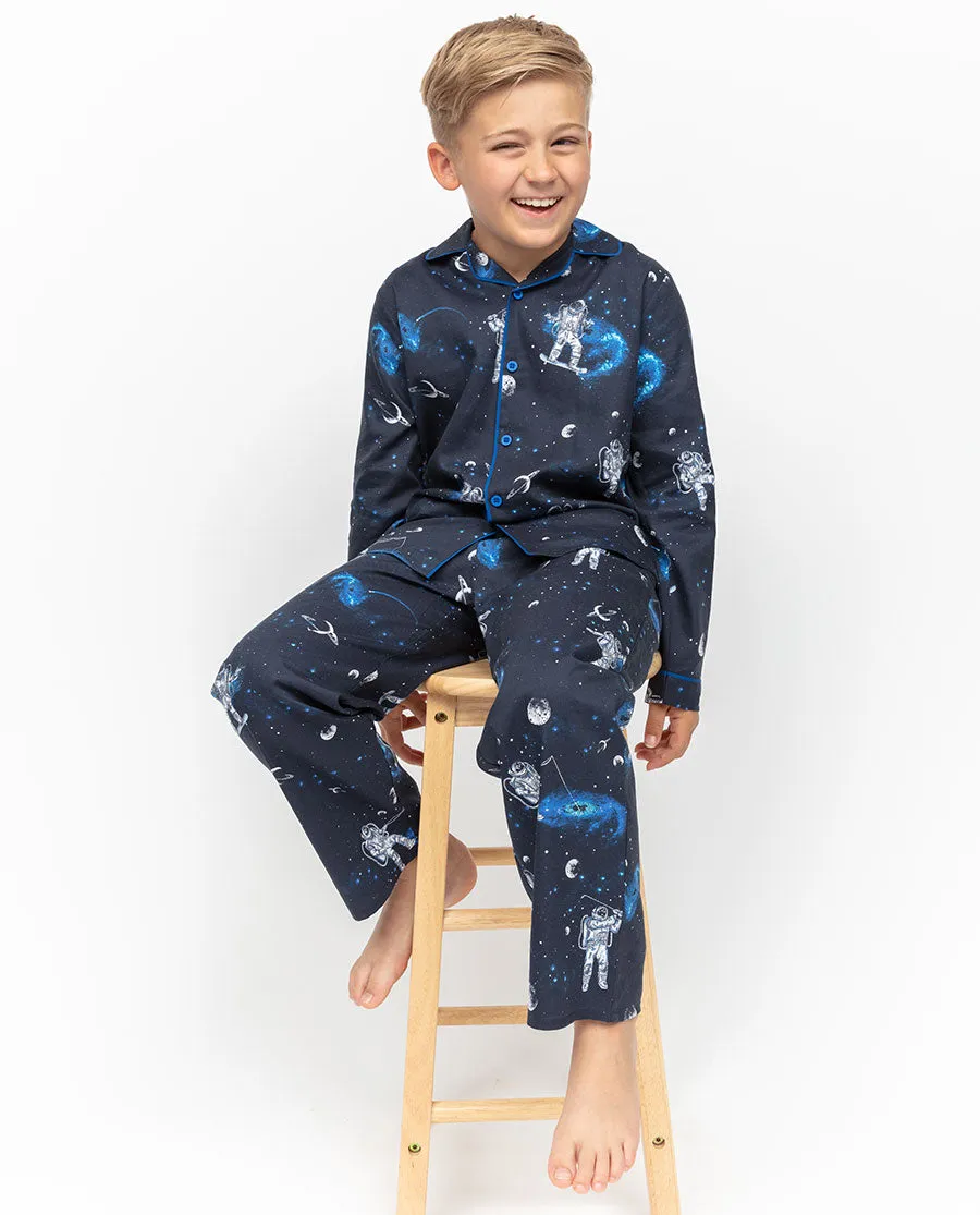 Aldrin Boys Blue Astronaut Print Pyjama Set