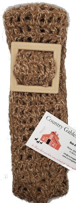 AS40 Alpaca Double Point Open Weave Scarf - Heather