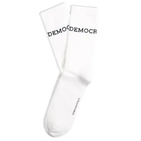 Athletique Classique Logo Socks Clear White / Navy