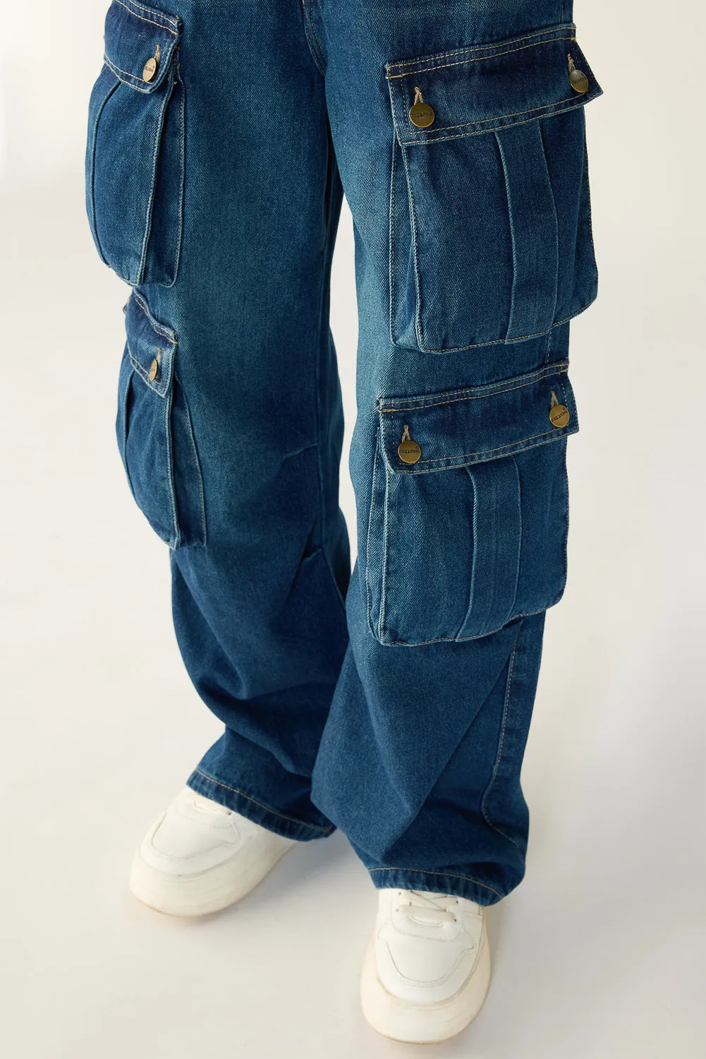 Azure Blue Cargo Jeans