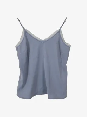 Basque Soft Blue Crepe Edged Top Size 12