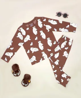 Bear Pattern Full Sleeves T-Shirt & Pajama Set