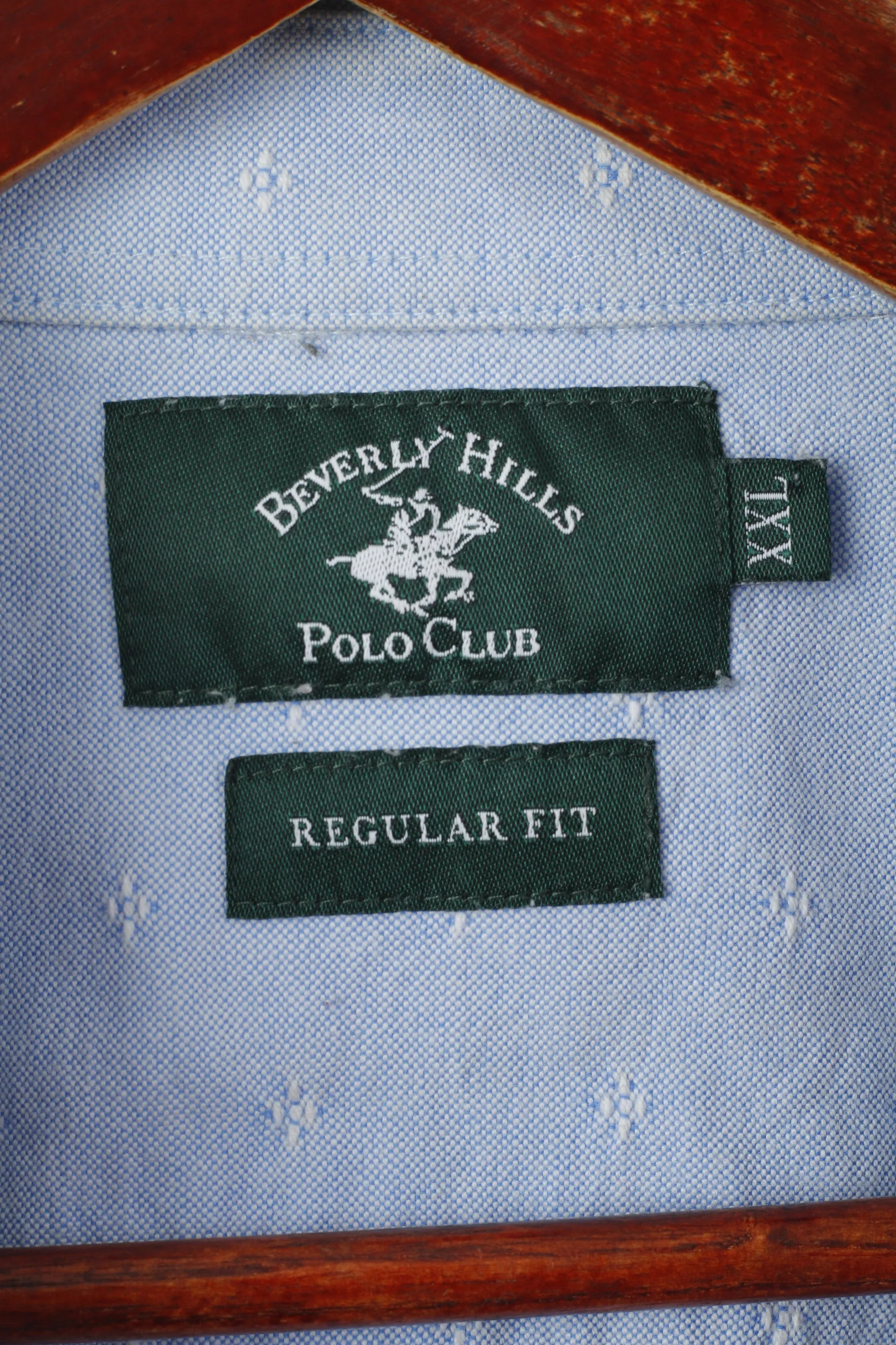 Beverly Hills Polo Club Men XXL Casual Shirt Blue Cotton  Regular Fit Long Sleeve Top