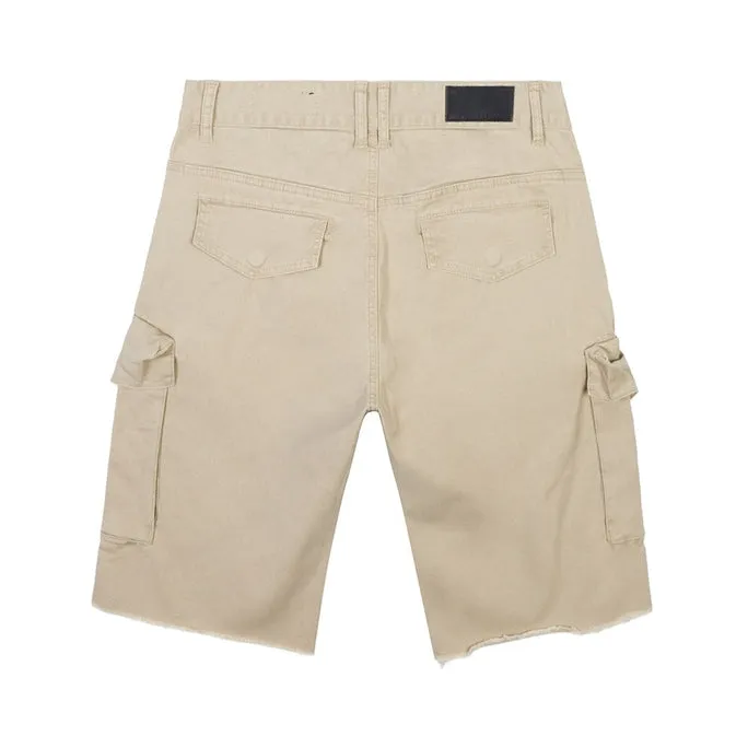 Big and Tall - Garment Washed Twill Cargo Shorts - Sand