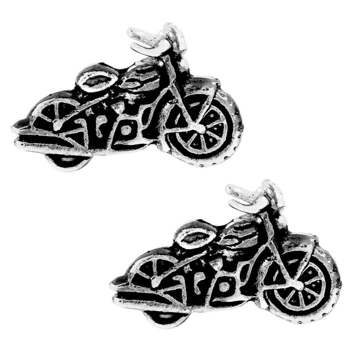 Biker Motorcycle Black Cufflinks In Box