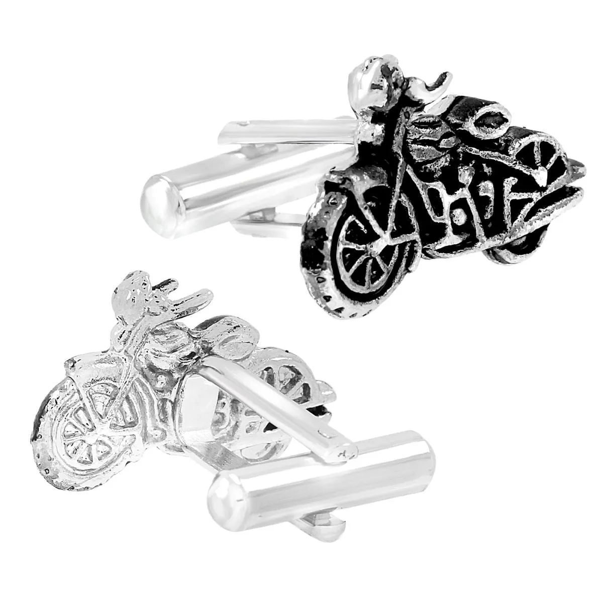 Biker Motorcycle Black Cufflinks In Box