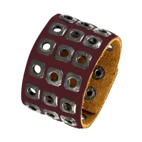 Biker Punk Funky Handcrafted Brown Leather Wrist Band Bracelet Men