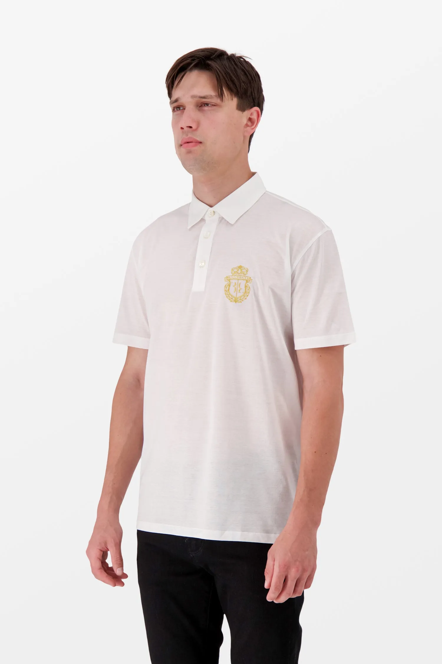 Billionaire White SS Crest Polo