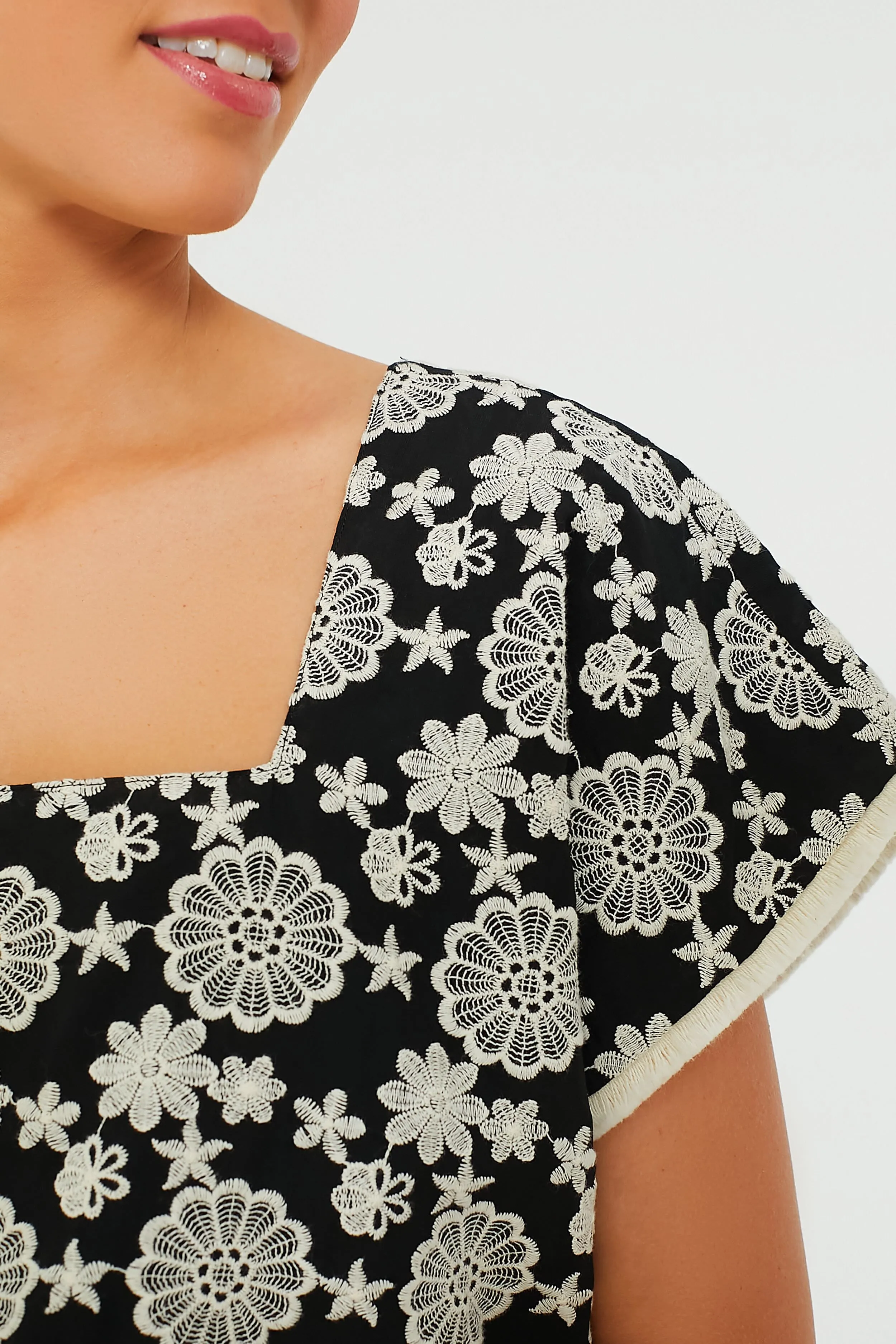 Black & Ivory Eyelet Vivienne Blouse