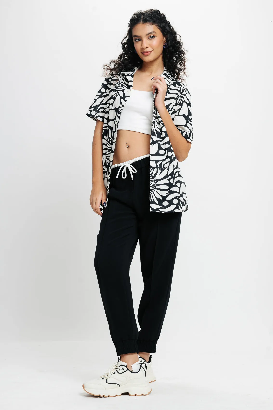 Black And White Printed Shirt