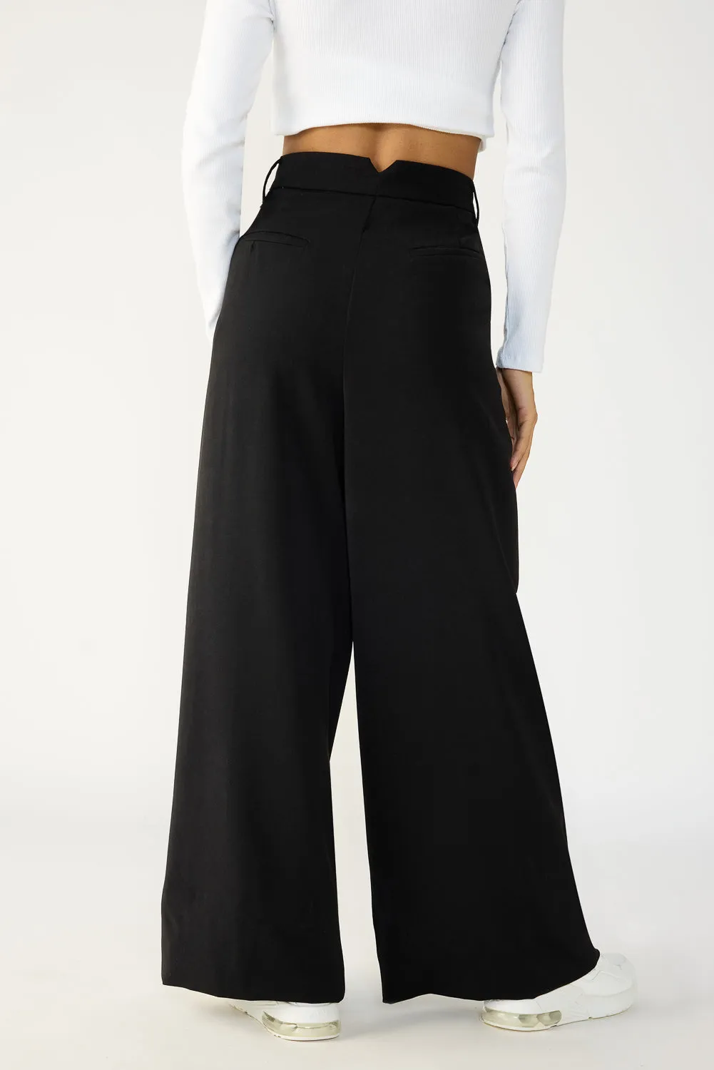 Black Flared Formal Korean Pants