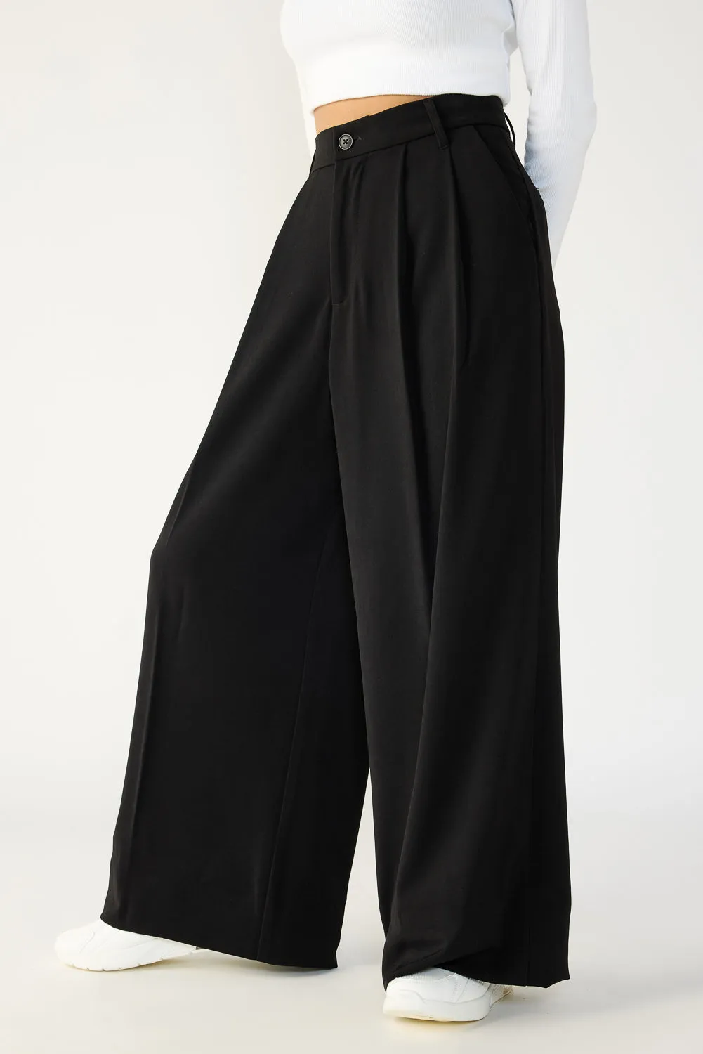 Black Flared Formal Korean Pants