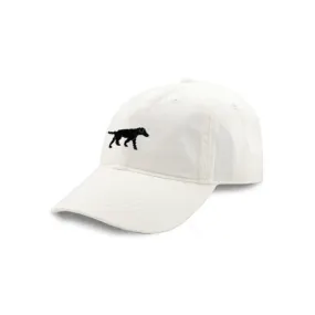 Black Lab Needlepoint Hat- White