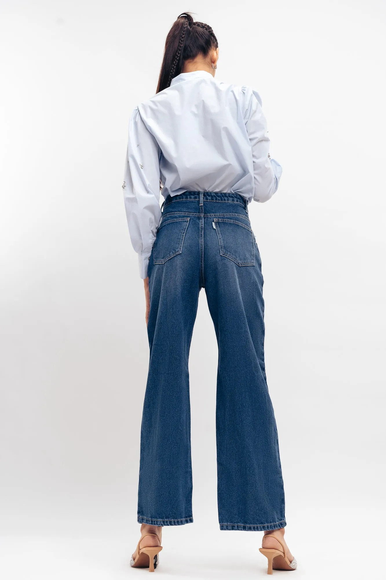 Blue Fish Cut Straight Jeans