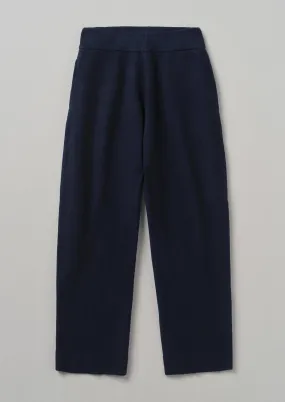 Boiled Wool Pull On Trousers | Navy