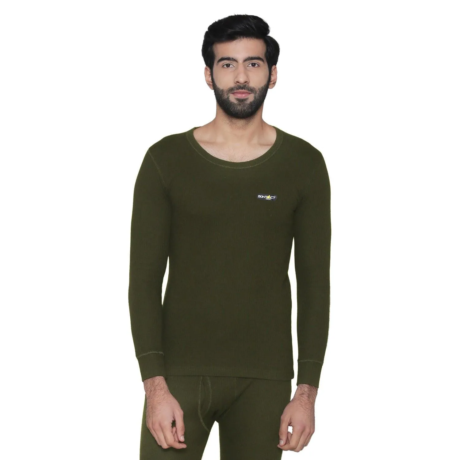 Bontact Men's Plain Regular Fit Thermal Vest - Olive