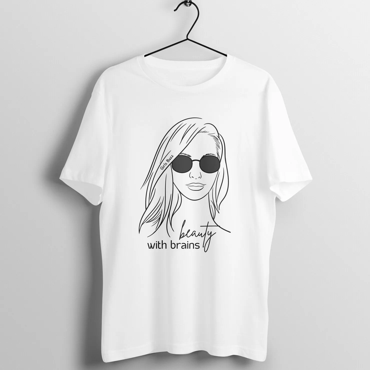 Boyfriend Fit White Women Cotton Tshirt - Beauty With Brains