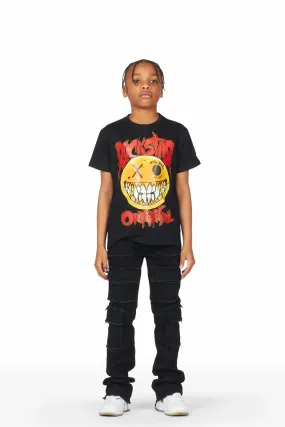 Boys Efrem Black T-Shirt/Stacked Flare Jean