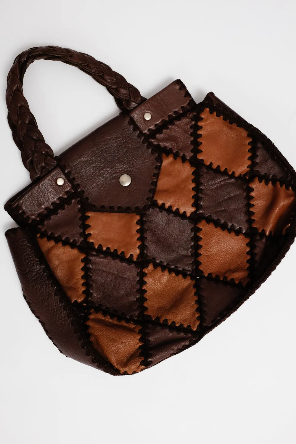 BROWN PATTERN VINTAGE SHOPPER