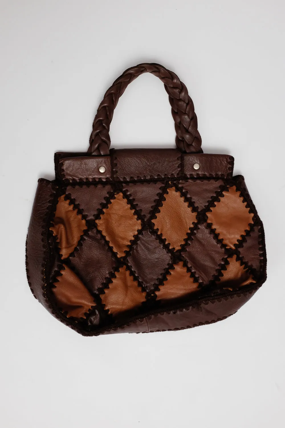 BROWN PATTERN VINTAGE SHOPPER