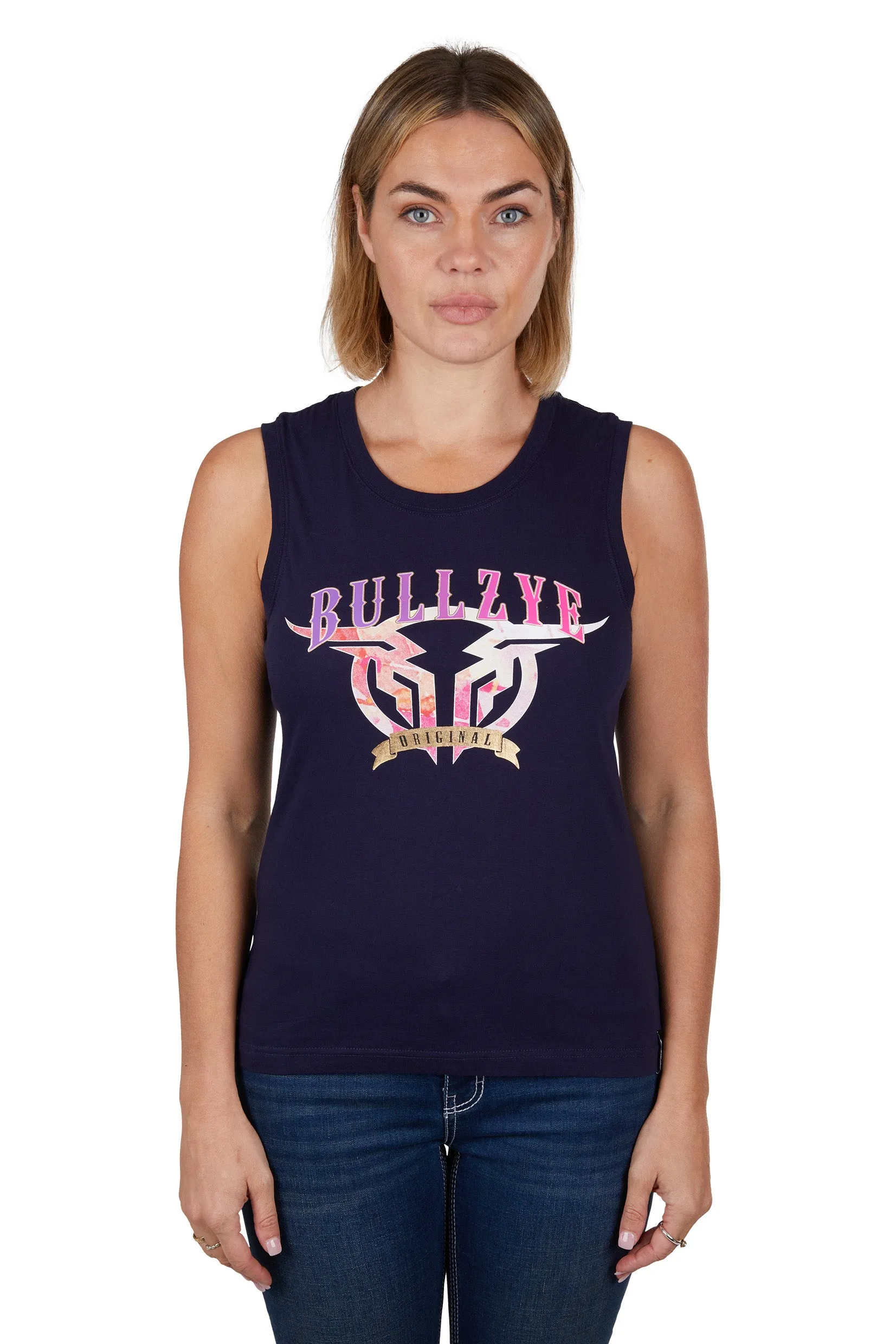 Bullzye Ladies Sunset Tank - Navy - B3S2501339