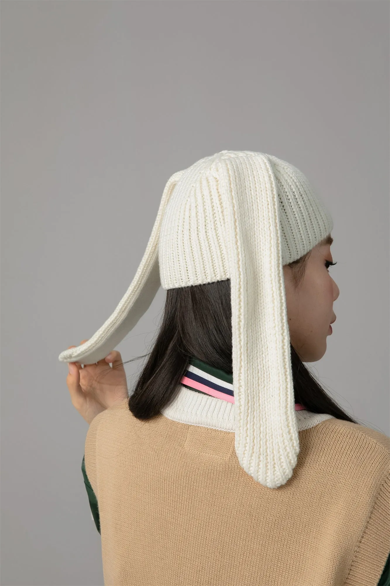 Bunny Ears Ribbed Beanie