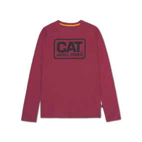 CAT Diesel Power Men's Long Sleeve Work T-Shirt 1010049 - Heather Red