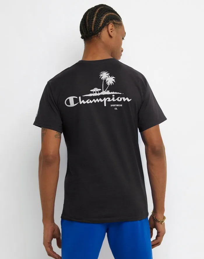 Champion Men's Classic Graphic T-shirt UFO Palm Tree Black GT23H 5860FA 003