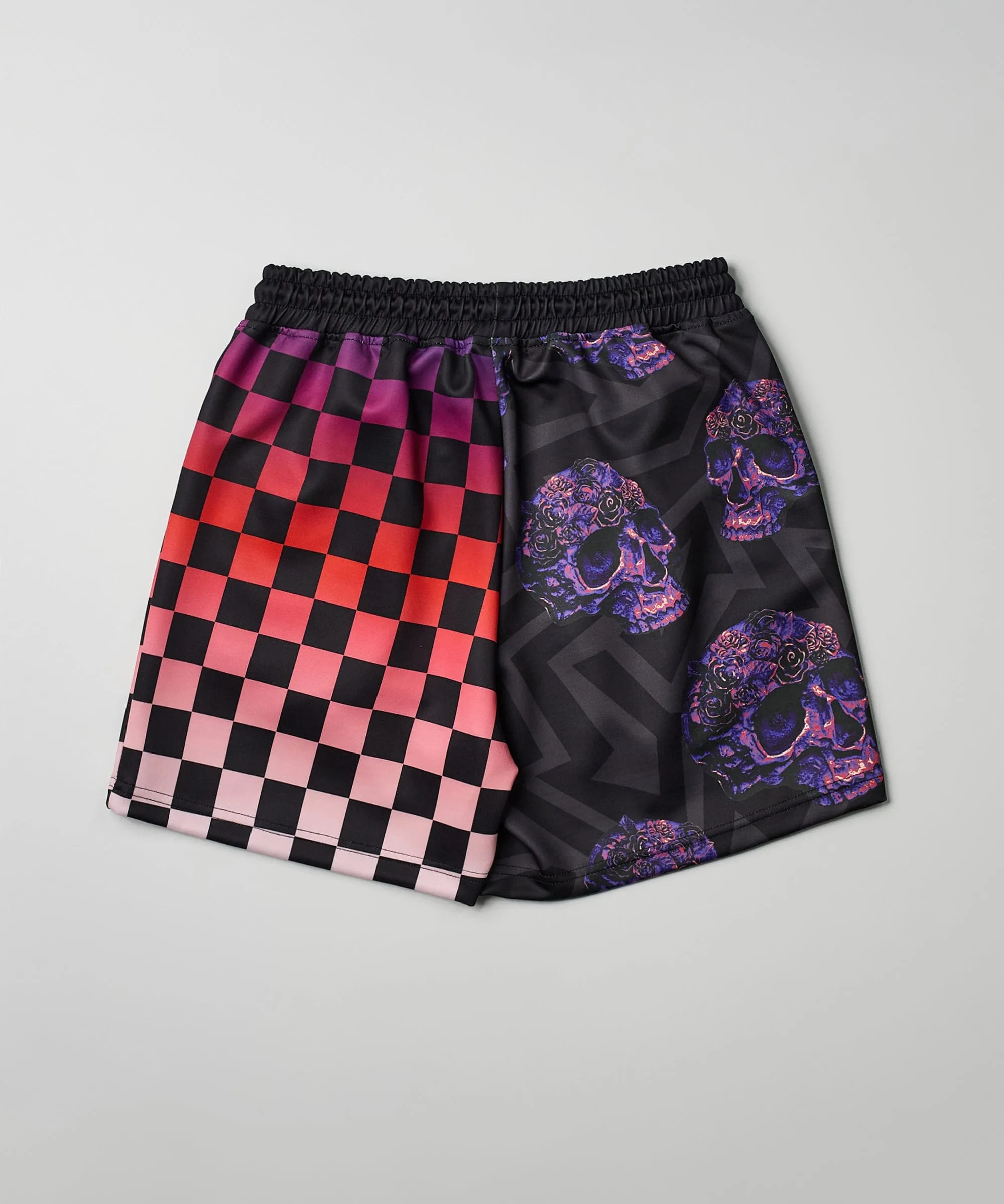 Checkers And Skulls Split Shorts