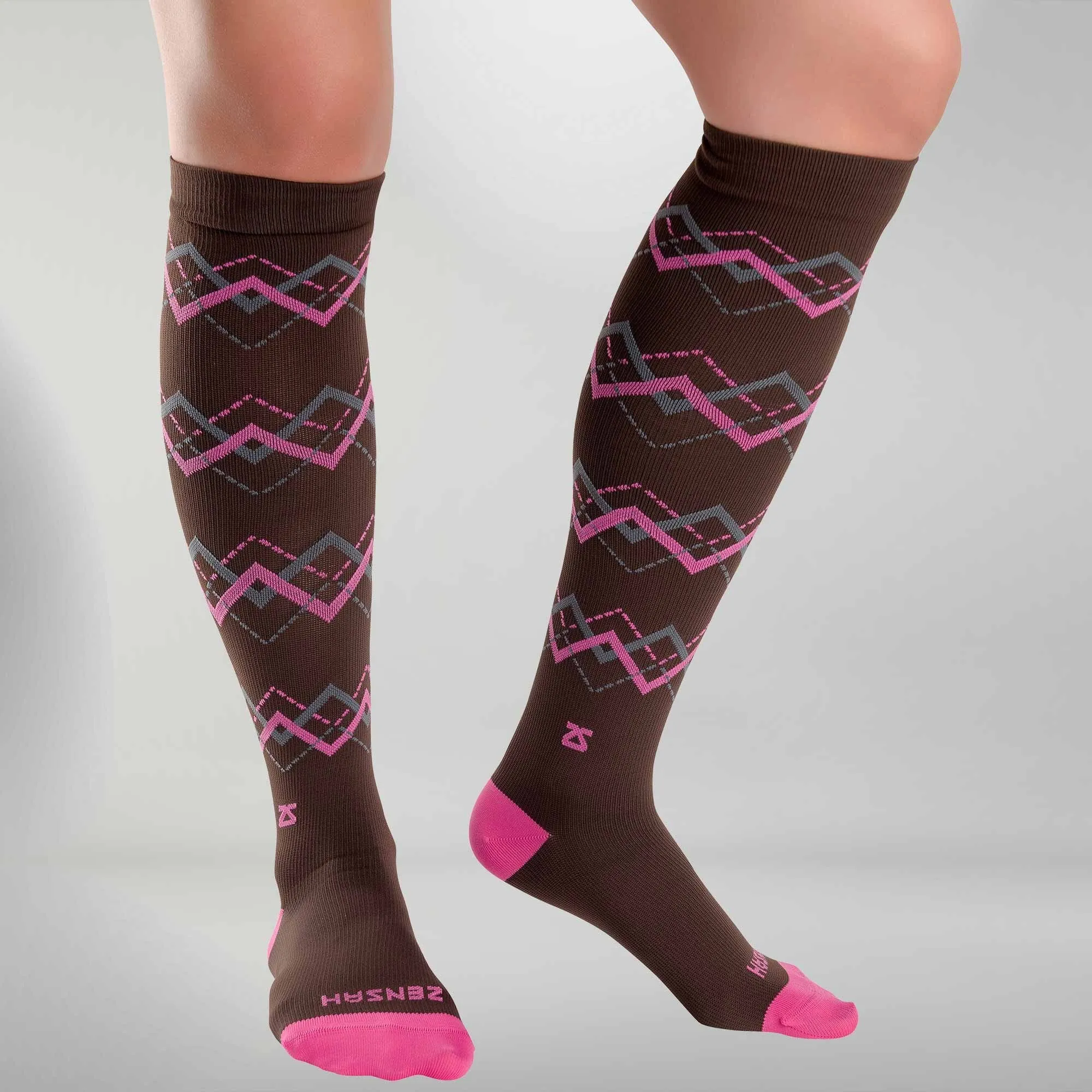 Chevron Argyle Compression Socks