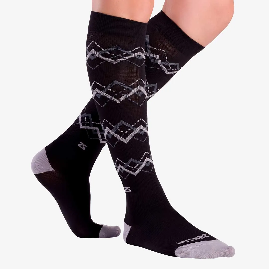 Chevron Argyle Compression Socks