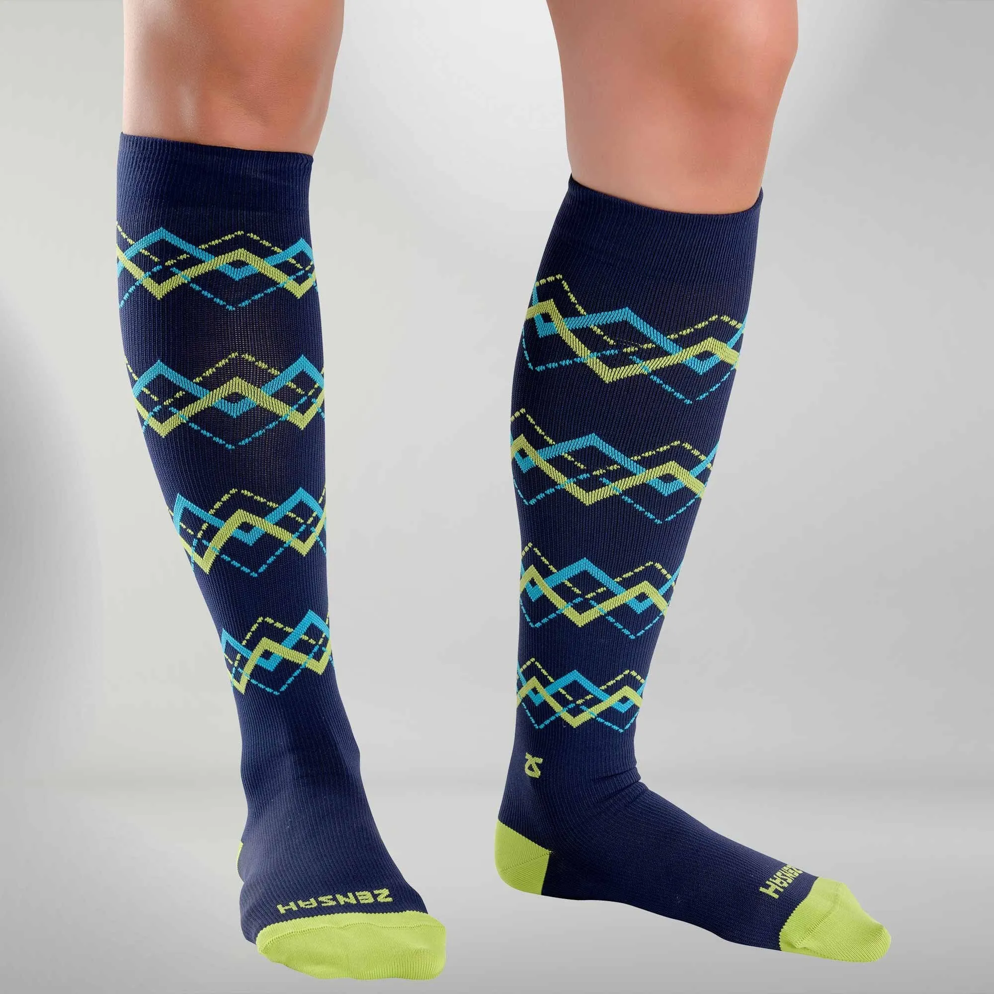 Chevron Argyle Compression Socks