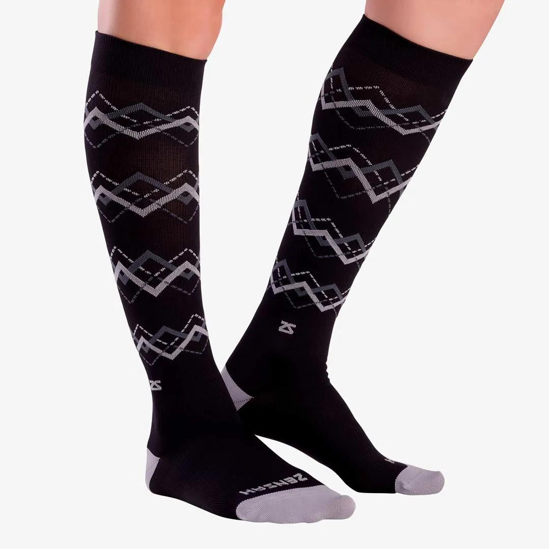 Chevron Argyle Compression Socks