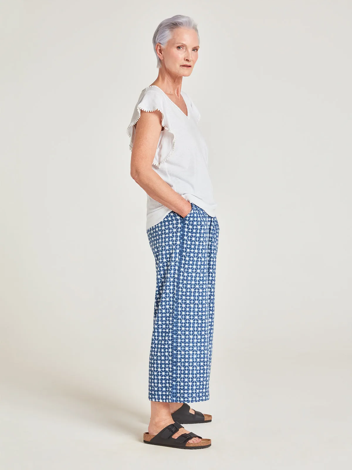 Clementine Organic Cotton Jersey Culotte - Navy