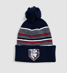 Cleveland Baseball Statue Striped Pom Pom Winter Hat