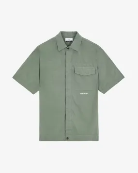 Comfort Fit Short Sleeve Overshirt Musk Green