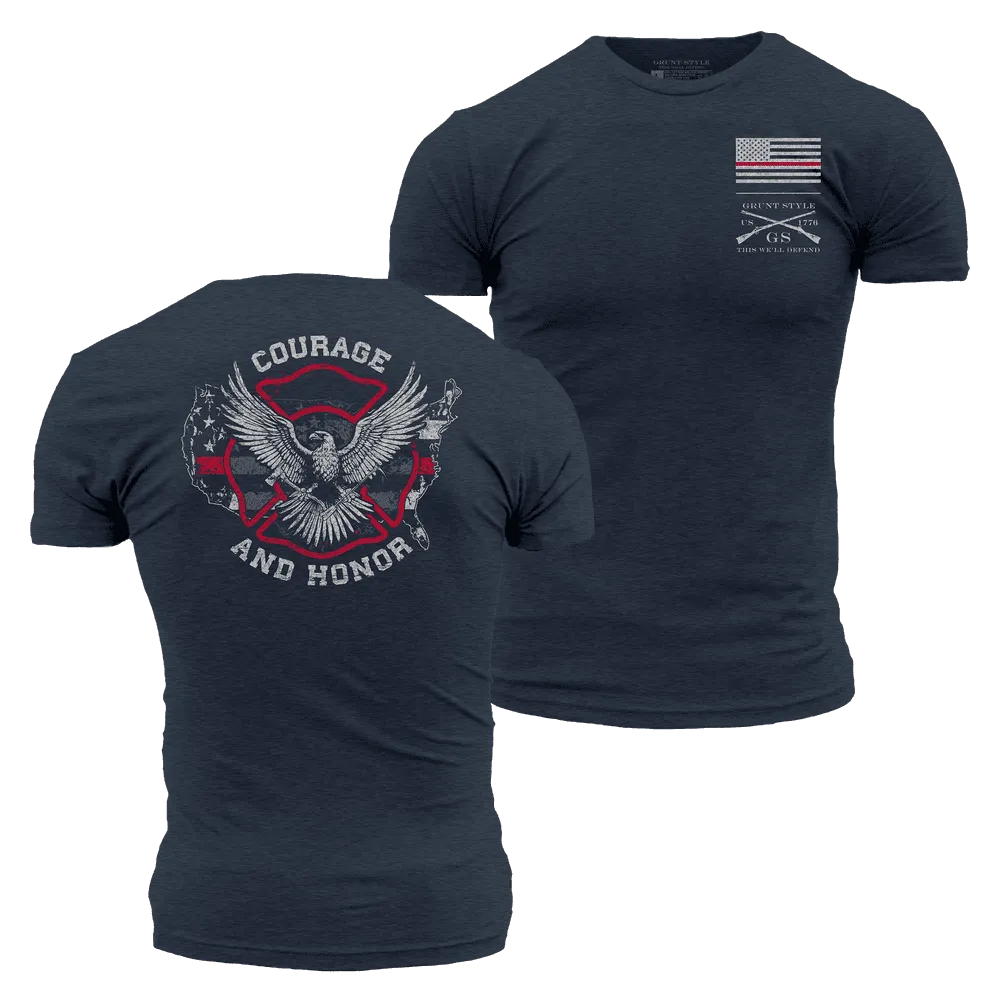 Courage and Honor T-Shirt - Midnight Navy