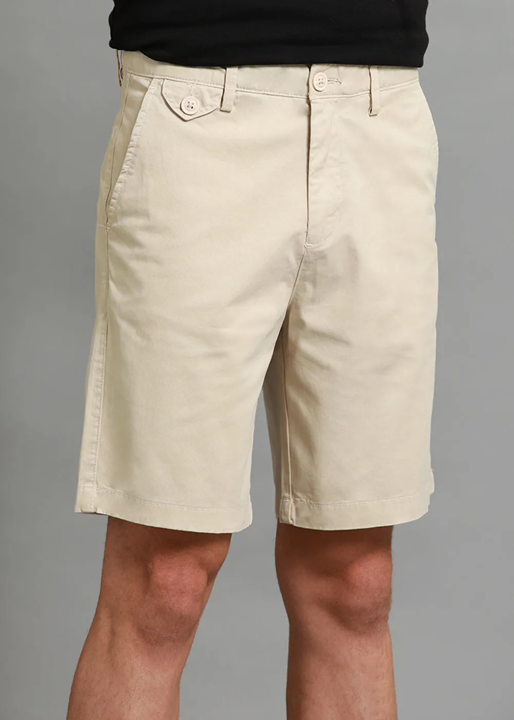 Cream Cotton Shorts