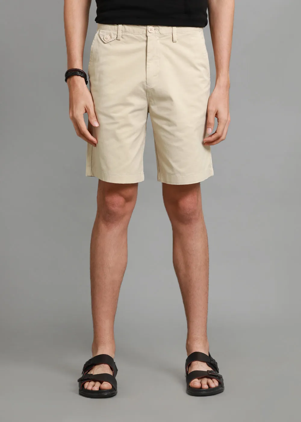 Cream Cotton Shorts