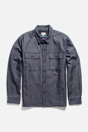 Crest Overshirt / Denim Pinstripe